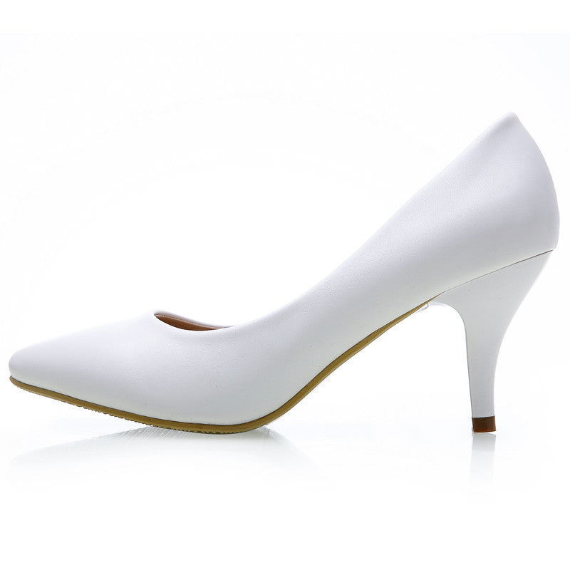 Fashion White Women Shoes for Girls Women White&Black High heel Pump shoes Pointed toe Real Leather for Sunner Winter-Dollar Bargains Online Shopping Australia
