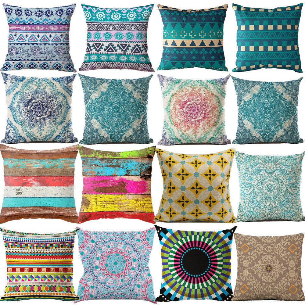 Online discount shop Australia - Cushion Cover Nordic Pillow Case Cotton Linen Flower Round 3D Board Cushion Cover Home Decorative Pillow Cover