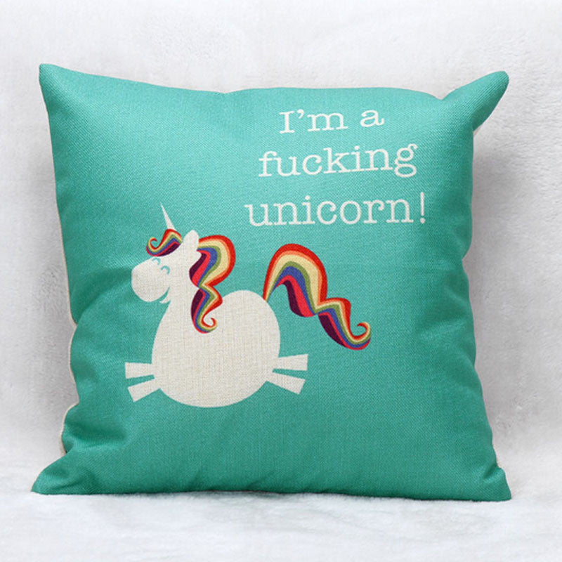 Online discount shop Australia - Cute Animals Sofa Car Cushion Animal Pattern Printed 45x45cm Cushion Cartoon Unicorn Pillow
