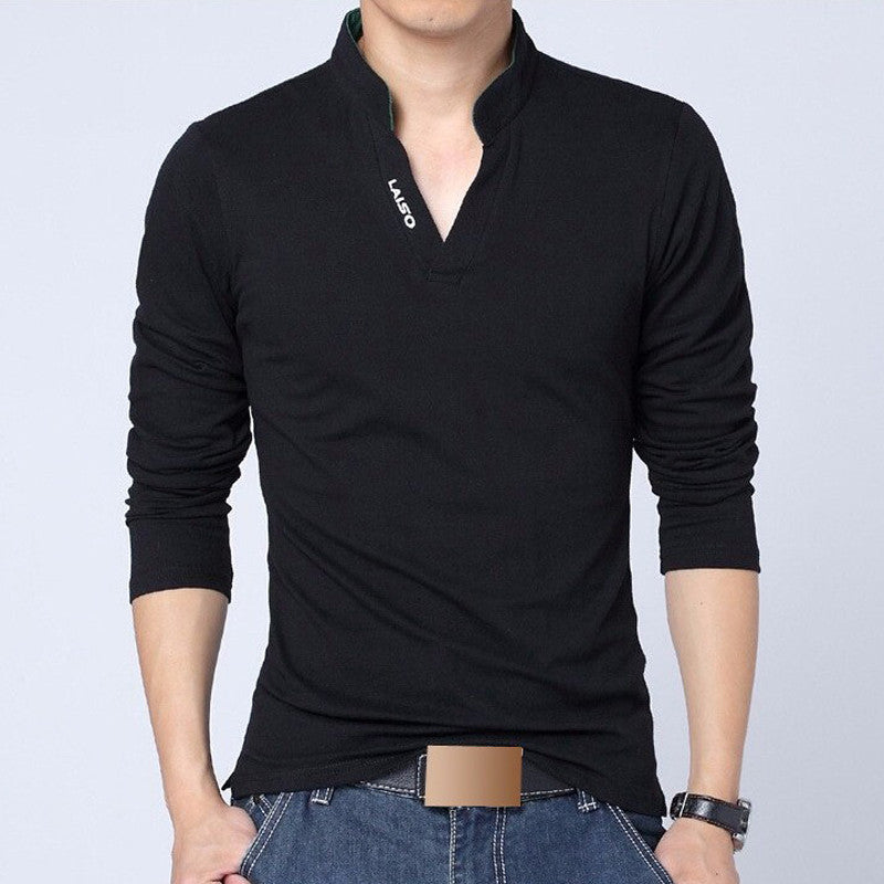 Fashion Brand Men Clothes Slim Fit Solid Long Sleeve T Shirts Men Cotton Casual T-Shirt Men tshirt Plus Size 5XL