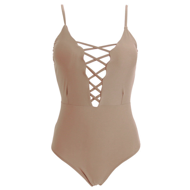 One Piece Swimsuit Sexy Swimwear Women Bodysuit Bathing Suit Swim Vintage Summer Beach Wear Print Bandage Monokini Swimsuit-Dollar Bargains Online Shopping Australia