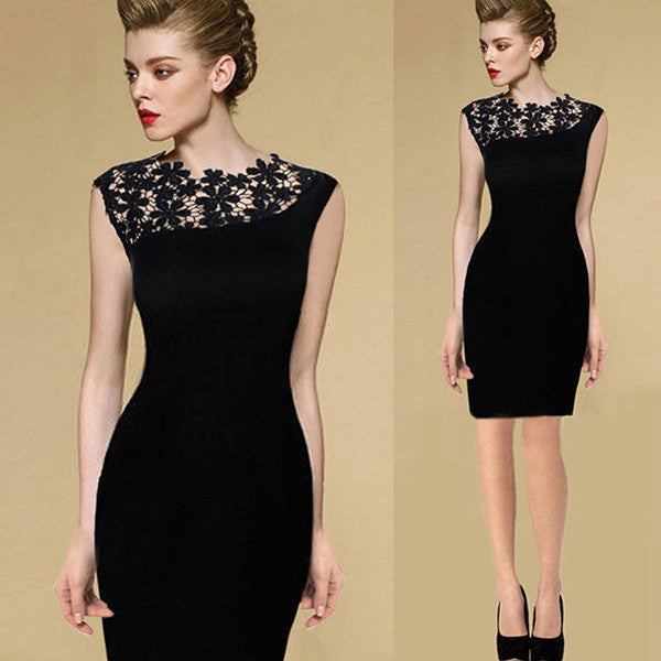 Online discount shop Australia - Casual Dress Summer Black Sexy Women Stretch Evening Party Lace Slim Bodycon Pencil Dresses Vestidos Crochet Elegant Dress J2