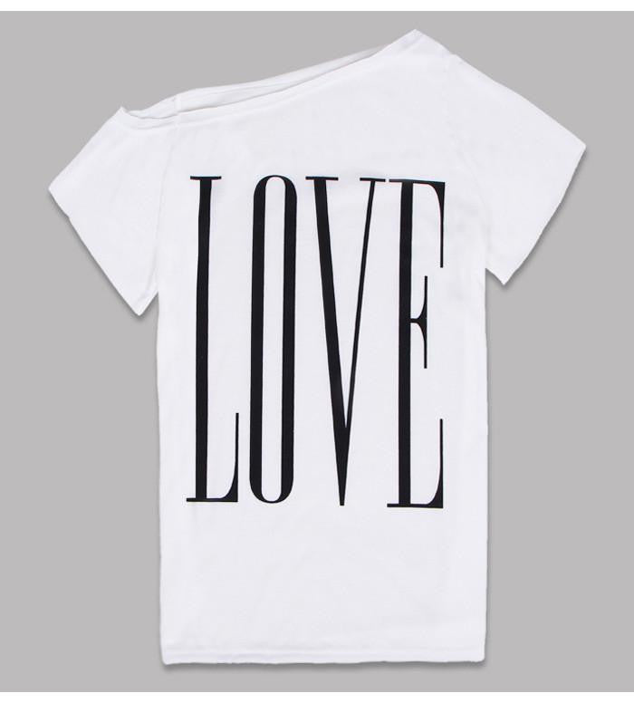 style tshirt Womens Casual One Shoulder Short sleeveTops T Shirt