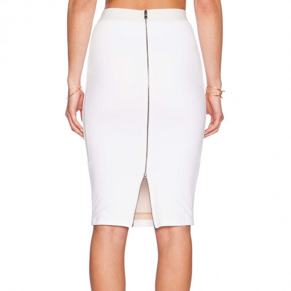 OL Skirt Women Slim Fitted Knee Length Pencil Skirt High Waist Straight women back zipper skirt Multi-color #k