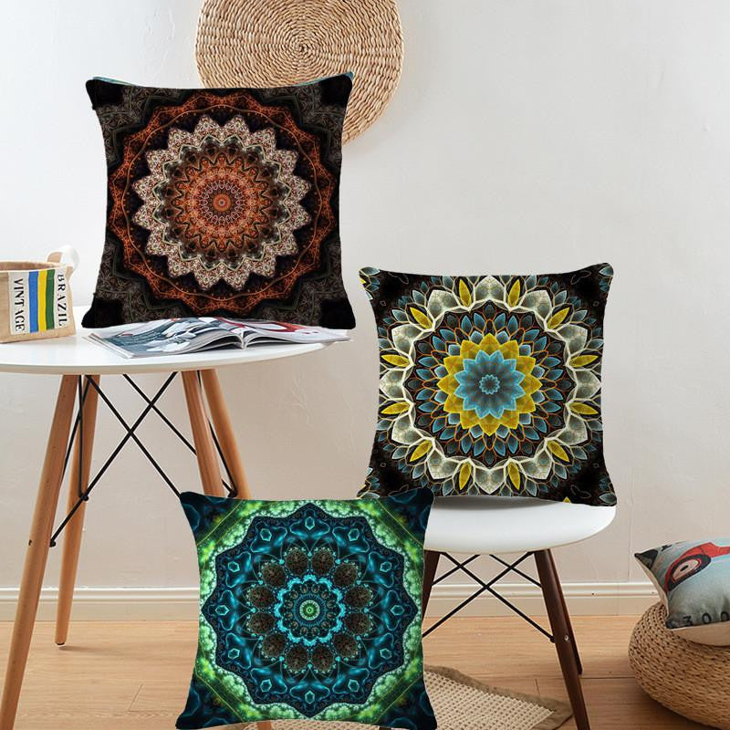 Style Flower Cushion Cover Pillow Case Linen Cotton Pillow Covers Plant sofa Car Seat Decorative Pillowcase