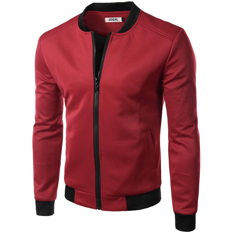 Wine Red Jacket Men Fashion Design Mens Slim Fit Zipper Baseball Jacket Casual Brand College Varsity Jacket Xxl