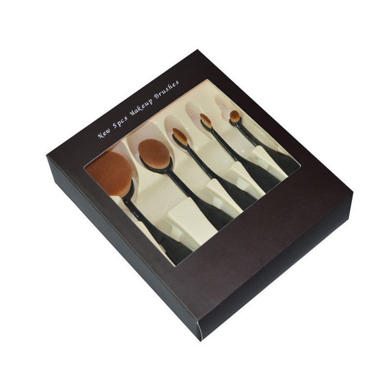 Online discount shop Australia - 5pcs/set Tooth Brush Shape Oval Makeup Brush Set Cosmetic Foundation Cream Powder Blush Makeup Brush Toiletry Kits
