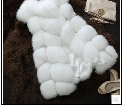 Warm Fashion Women Coat Fur Vest High-Grade Faux Fur Coat Fox Fur Long Vest Plus-Dollar Bargains Online Shopping Australia