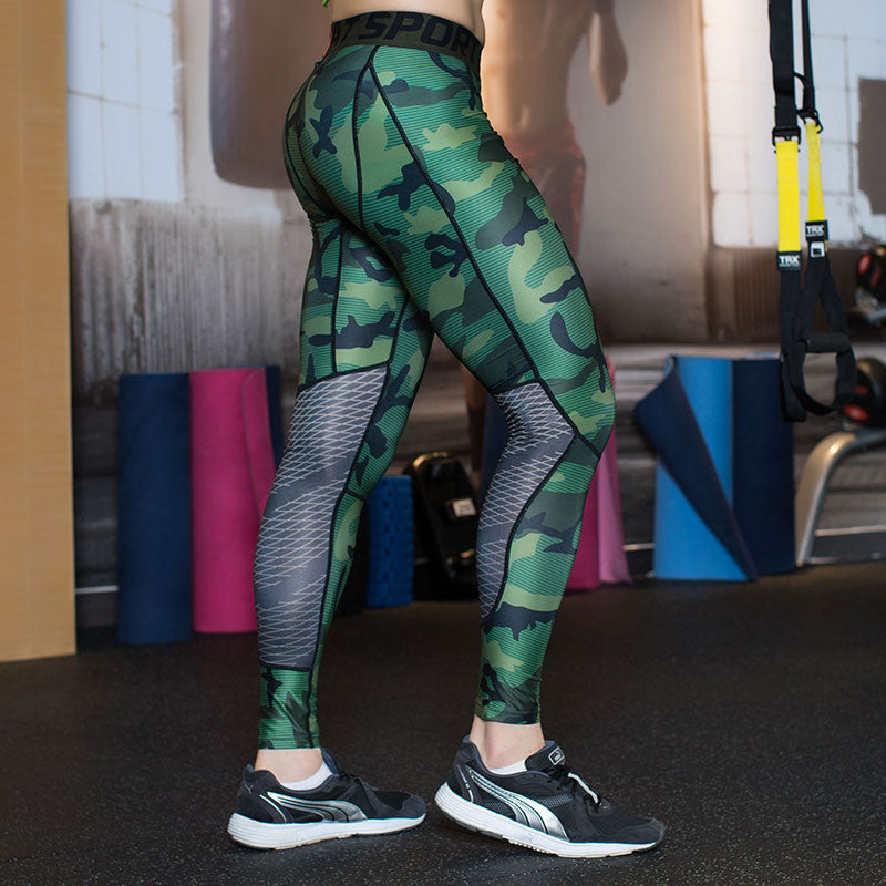 Camouflage Men Compression Tights Camo Pants Lycra Skinny Leggings G-ym Clothing Pants Fitness Jogger-Dollar Bargains Online Shopping Australia
