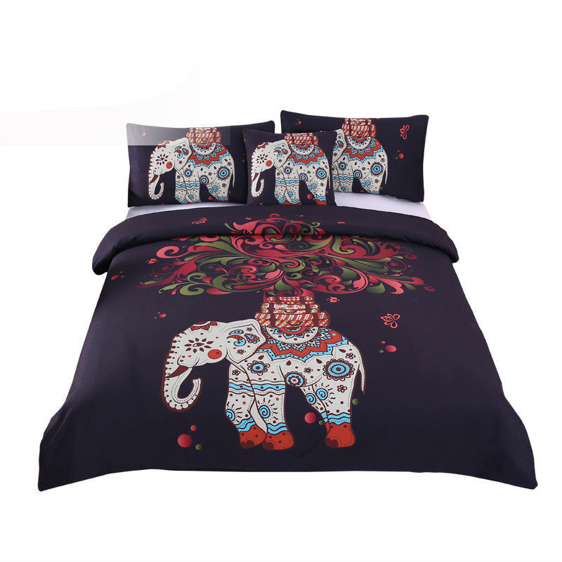 Online discount shop Australia - BeddingOutlet Boho Bedding Set Elephant Tree Black Printed Bohemia Duvet Cover Bedspread Twin Full Queen King Factory