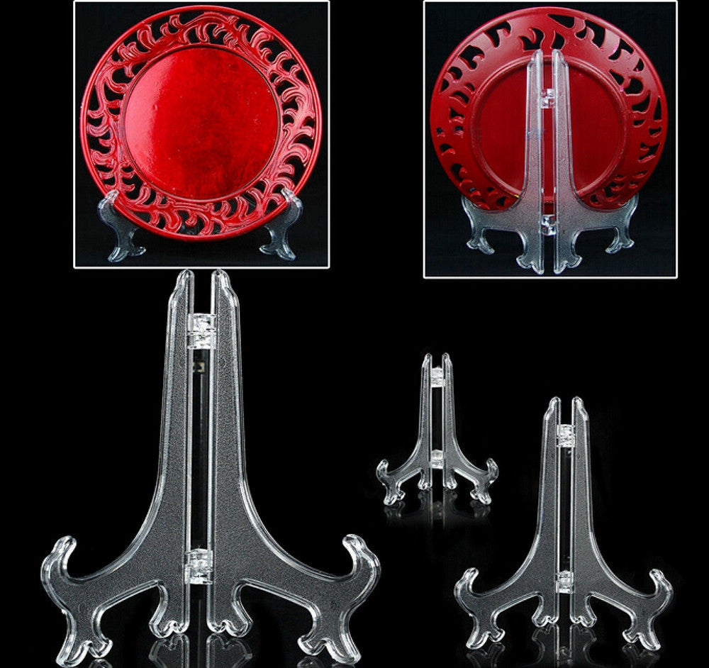 Online discount shop Australia - 5 pcs Classic Display Stand Stander Holder Easel Black & Clear Bowl Plate Photo Frame 4" 6"