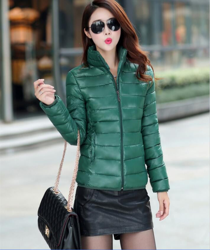 Winter Jacket Coat Women Winter Women Parka Short Slim Thickening Down Cotton-padded Jacket Female Outerwear Black Red-Dollar Bargains Online Shopping Australia