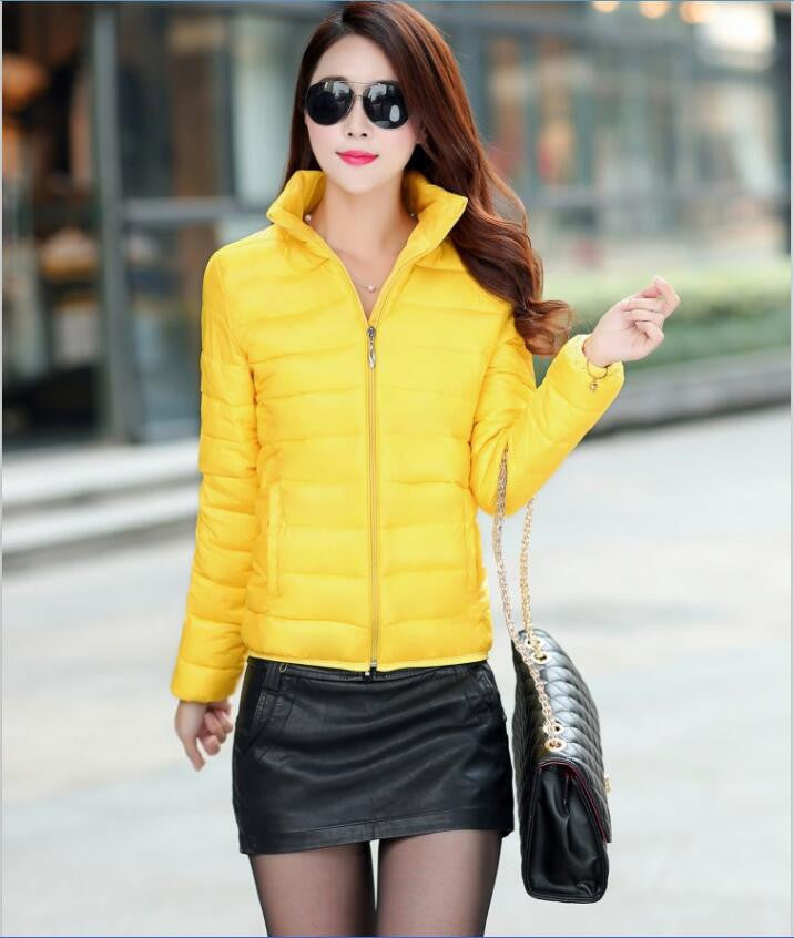 Winter Jacket Coat Women Winter Women Parka Short Slim Thickening Down Cotton-padded Jacket Female Outerwear Black Red-Dollar Bargains Online Shopping Australia