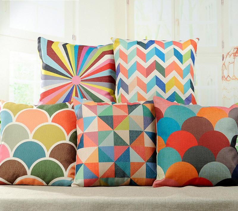 Top Finel Geometry Decorative throw Pillows case Linen Cotton Cushion Cover Creative decoration for Sofa Car covers 45X45cm