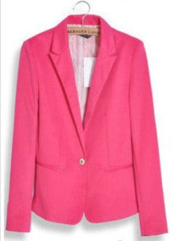 Fashion Jacket Blazer Women Suit Foldable Long Sleeves Lapel Coat Lined With Striped Single Button Vogue Blazers XL-Dollar Bargains Online Shopping Australia