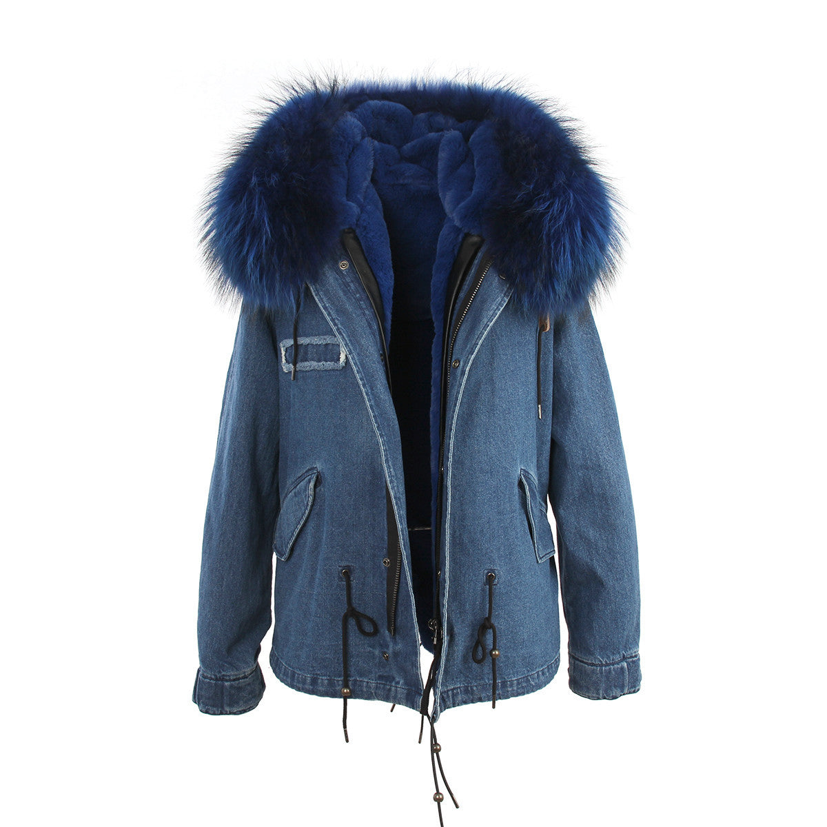 women's army green Large raccoon fur collar hooded coat parkas outwear 2 in 1 detachable lining winter jacket brand style-Dollar Bargains Online Shopping Australia