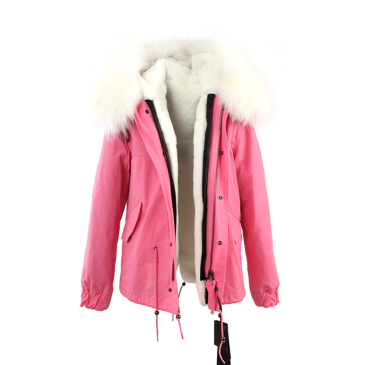women's army green Large raccoon fur collar hooded coat parkas outwear 2 in 1 detachable lining winter jacket brand style-Dollar Bargains Online Shopping Australia