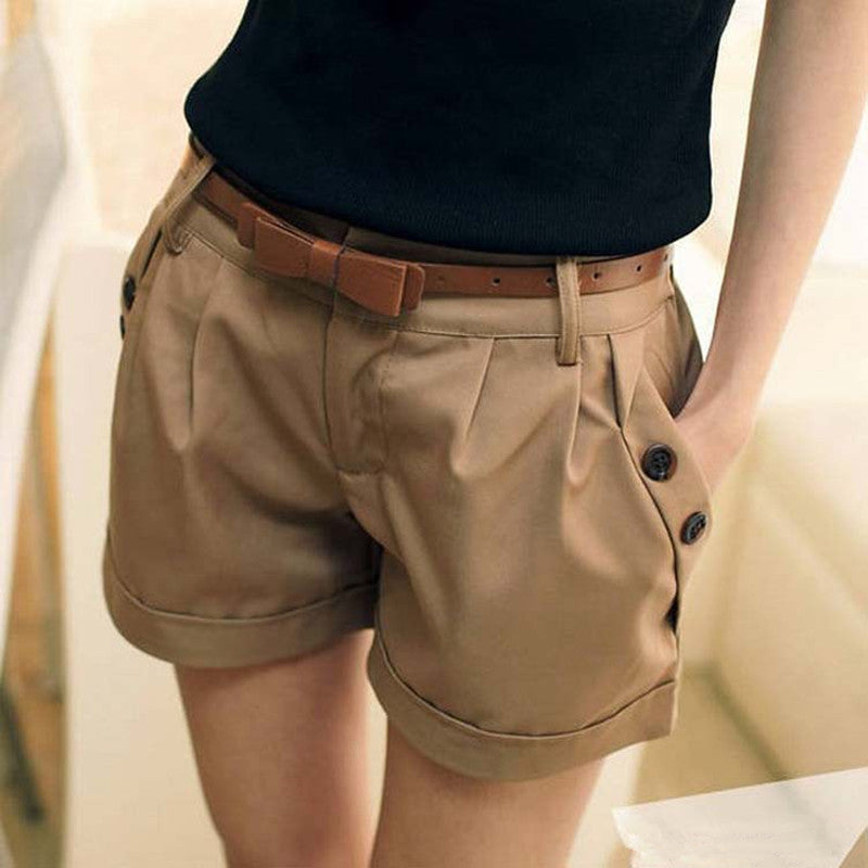 Women Summer Shorts Short Woman Casual Ladies Shorts Without Belt A0016
