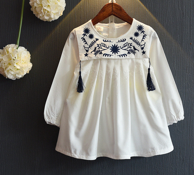 Online discount shop Australia - Girls Dresses Brand Girls Dress College Wind Embroidery Design Dress for Girls Kids Clothes Princess Dresses