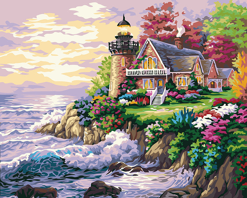 DIY Painting By Numbers Beach House Frameless Picture Painting Wall Digital Canvas Oil Painting Home Decor For Living Room G174-Dollar Bargains Online Shopping Australia