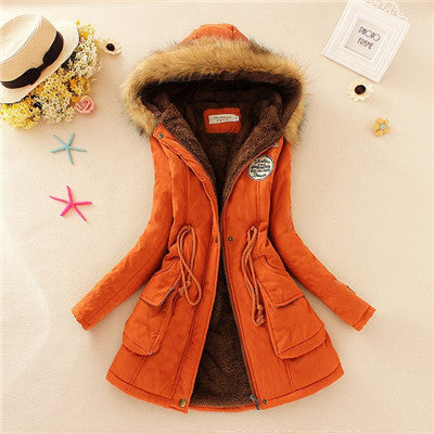 Thickening Warm Fur Collar Winter Coat Women Clothes Lamb Wool Jacket Hooded Parka Army Green Overcoat S-XXXL-Dollar Bargains Online Shopping Australia