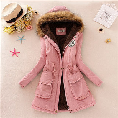 Thickening Warm Fur Collar Winter Coat Women Clothes Lamb Wool Jacket Hooded Parka Army Green Overcoat S-XXXL-Dollar Bargains Online Shopping Australia