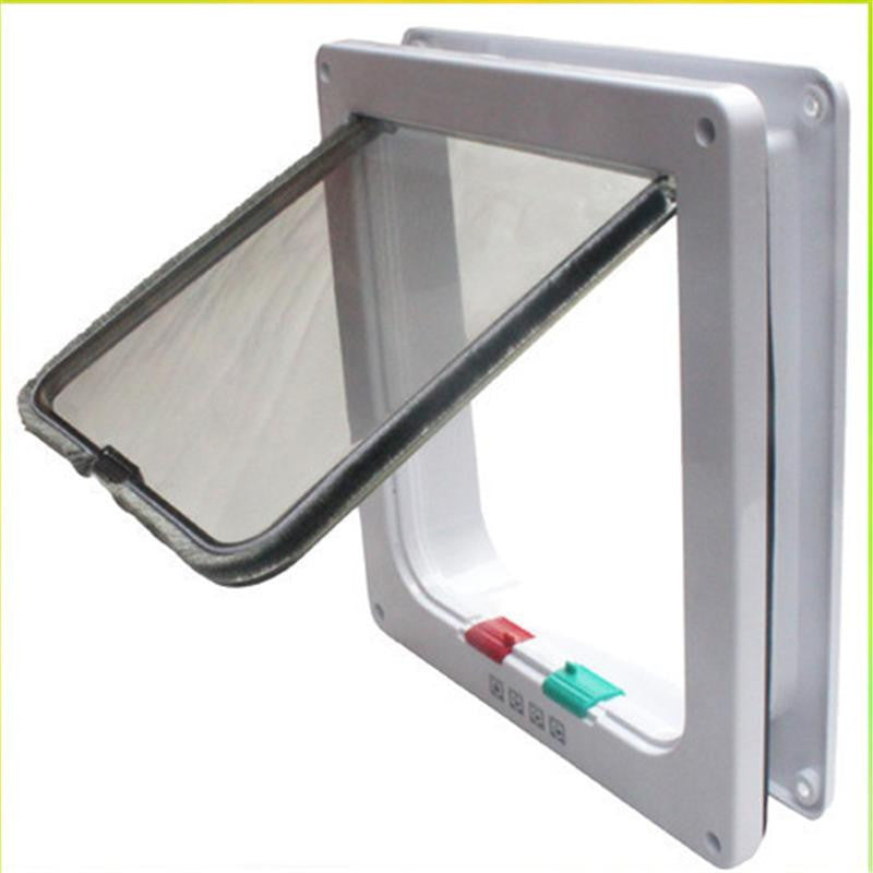 4 way locking Lockable Cat Flap Door Kitten Dog Safe Lock Pet safety products-Dollar Bargains Online Shopping Australia