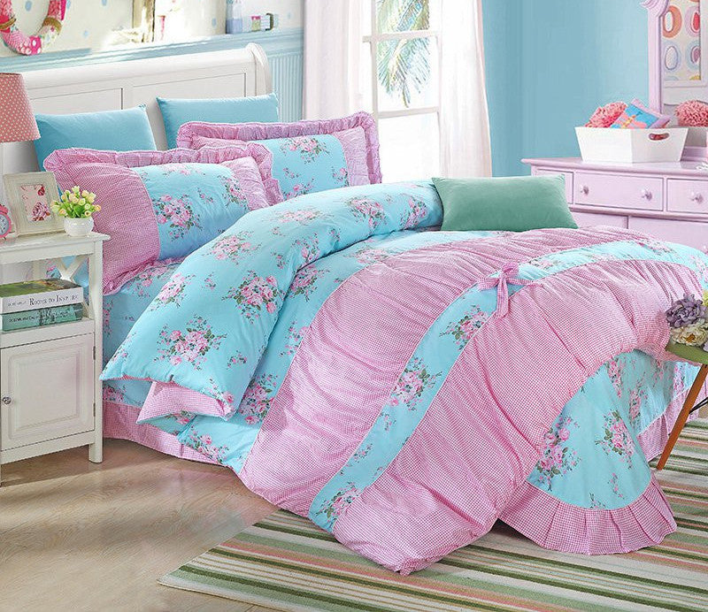 100% Cotton Classic Princess Polka Dot Girls Bedding Sets Bedroom Bed Sheet Duvet Cover Pillowcase Twin Queen King size-Dollar Bargains Online Shopping Australia