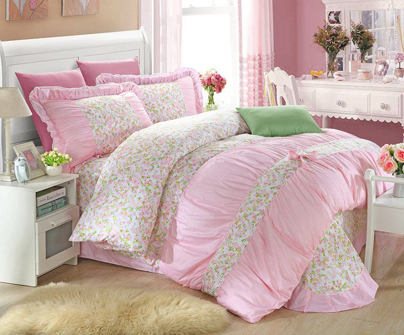 100% Cotton Classic Princess Polka Dot Girls Bedding Sets Bedroom Bed Sheet Duvet Cover Pillowcase Twin Queen King size-Dollar Bargains Online Shopping Australia