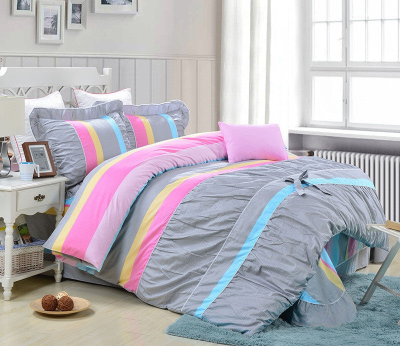 100% Cotton Classic Princess Polka Dot Girls Bedding Sets Bedroom Bed Sheet Duvet Cover Pillowcase Twin Queen King size-Dollar Bargains Online Shopping Australia