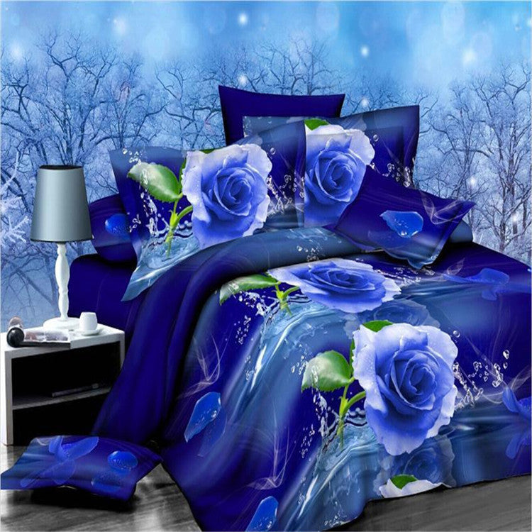 4pcs 3d bed set bedding sets High pillowcase reactive printed bedclothes queen size bed linen-Dollar Bargains Online Shopping Australia