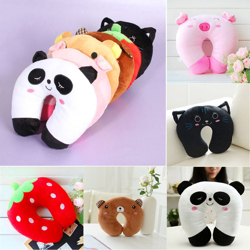 Online discount shop Australia - Comfortable Multi-Color Cartoon Animal U Shaped Travel Neck Pillow Cotton Pillows Support Head Rest Cushion