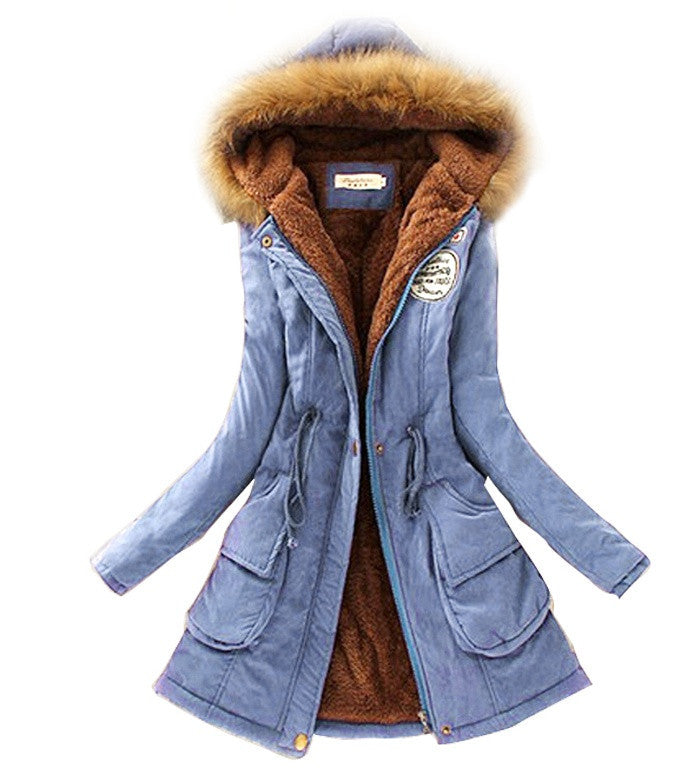 Womens Winter Down Coat Jackets Women Thicken Warm Winter Fur Collar Plus Size Parkas for Women Long Down Parka-Dollar Bargains Online Shopping Australia