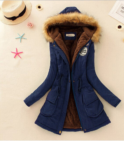 Womens Winter Down Coat Jackets Women Thicken Warm Winter Fur Collar Plus Size Parkas for Women Long Down Parka-Dollar Bargains Online Shopping Australia