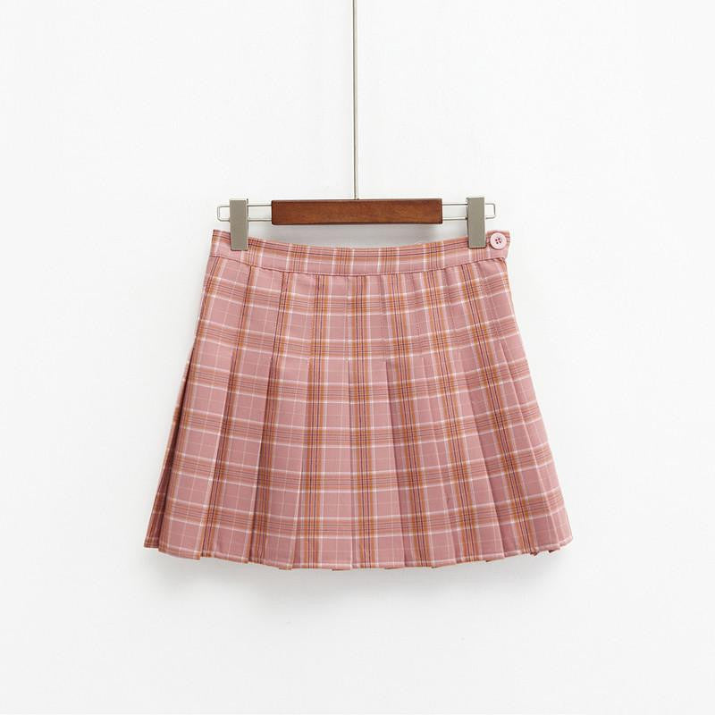 Skirts womens korean style plaid pleated skirt rock kawaii high waist fashion women clothing