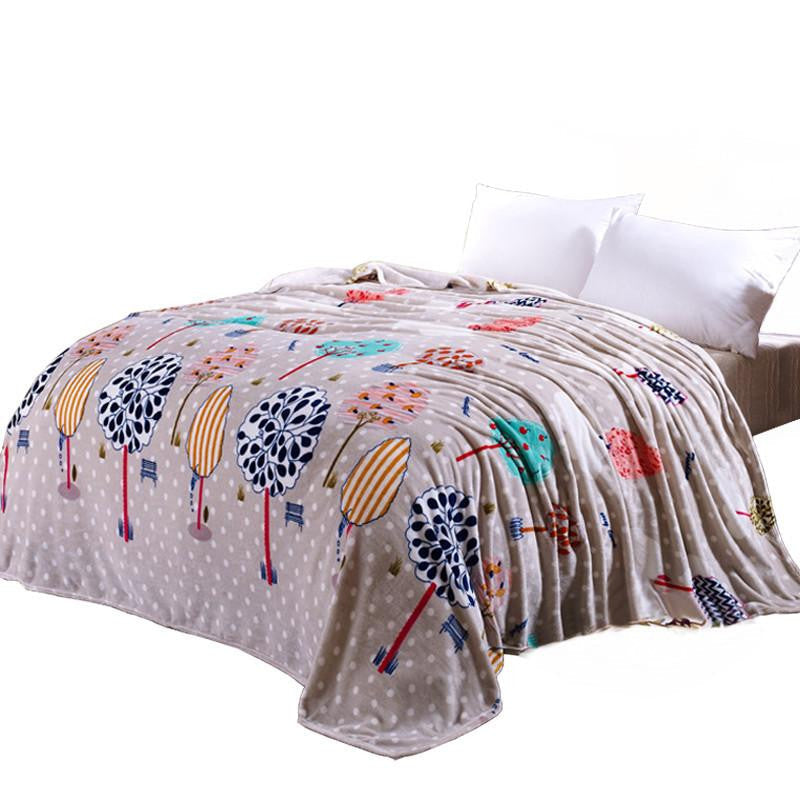thin soft Blanket Tree print flannel Fleece blankets Throws bedsheet twin queen king super king Plaid