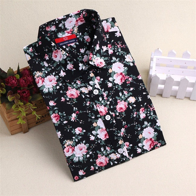 20 Colors Autumn Printing Blouse Long Sleeves Blouses Women Shirts Blusas Femininas Turn Down Collar Shirts Women Tops Fashion-Dollar Bargains Online Shopping Australia