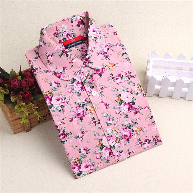 20 Colors Autumn Printing Blouse Long Sleeves Blouses Women Shirts Blusas Femininas Turn Down Collar Shirts Women Tops Fashion-Dollar Bargains Online Shopping Australia