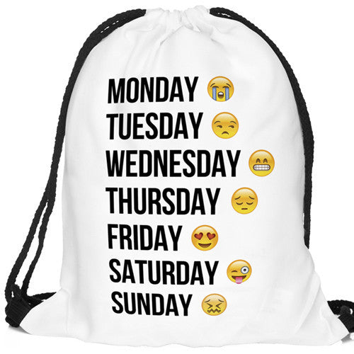 Women Emoji Backpack 3D printing travel softback women mochila drawstring bag mens backpacks-Dollar Bargains Online Shopping Australia