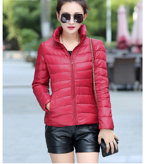 Women Ultra Light Down Jacket Winter Duck Down Jackets Women Slim Thin Long Sleeve Parka Zipper Coats Pockets Solid-Dollar Bargains Online Shopping Australia