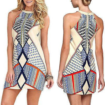 Vintage dress Summer Women Casual Dresses Retro Party Robe Rockabilly Boho Vintage Dress Plus Size