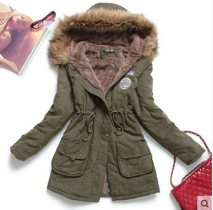 winter women jacket medium-long thicken plus size 4XL outwear hooded wadded coat slim parka cotton-padded jacket overcoat-Dollar Bargains Online Shopping Australia