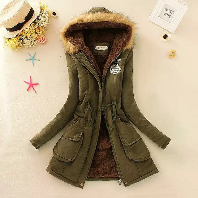 Thicken Warm Winter Fur Collar Jackets for Women Women's Long Down Parka Plus Size 3XL Parka Hoodies Parkas for Women-Dollar Bargains Online Shopping Australia