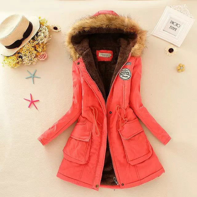 Thicken Warm Winter Fur Collar Jackets for Women Women's Long Down Parka Plus Size 3XL Parka Hoodies Parkas for Women-Dollar Bargains Online Shopping Australia