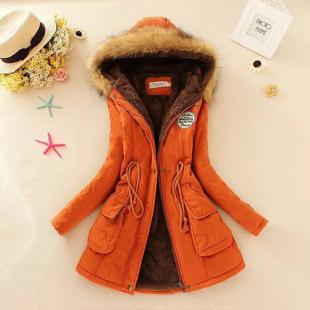 Thicken Warm Winter Fur Collar Jackets for Women Women's Long Down Parka Plus Size 3XL Parka Hoodies Parkas for Women-Dollar Bargains Online Shopping Australia