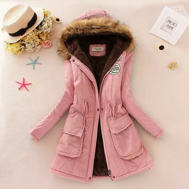 Thicken Warm Winter Fur Collar Jackets for Women Women's Long Down Parka Plus Size 3XL Parka Hoodies Parkas for Women-Dollar Bargains Online Shopping Australia