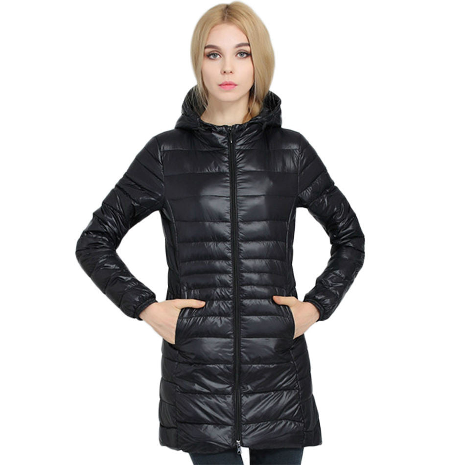 Brand Ladies Long Spring Autumn Overcoat Women Ultra Light 90% White Duck Down Coat With Bag ladies' Jackets-Dollar Bargains Online Shopping Australia