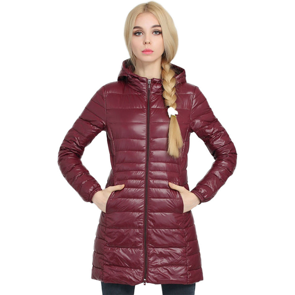 Brand Ladies Long Spring Autumn Overcoat Women Ultra Light 90% White Duck Down Coat With Bag ladies' Jackets-Dollar Bargains Online Shopping Australia