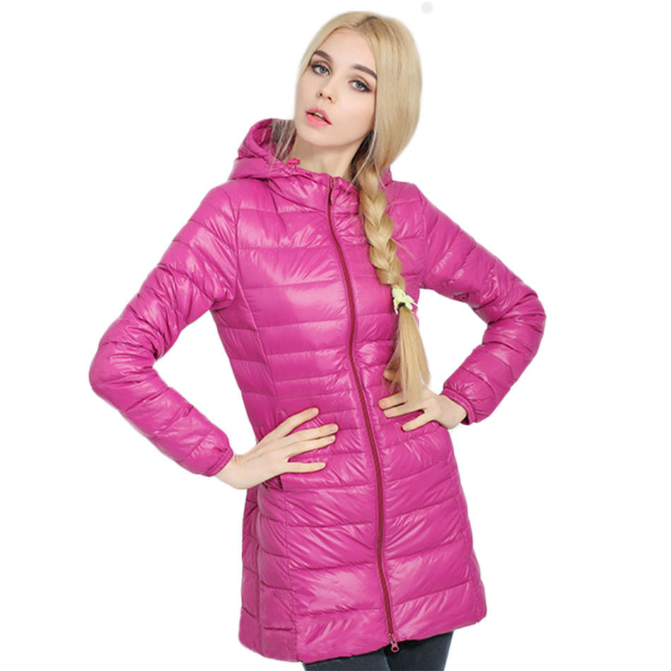 Brand Ladies Long Spring Autumn Overcoat Women Ultra Light 90% White Duck Down Coat With Bag ladies' Jackets-Dollar Bargains Online Shopping Australia