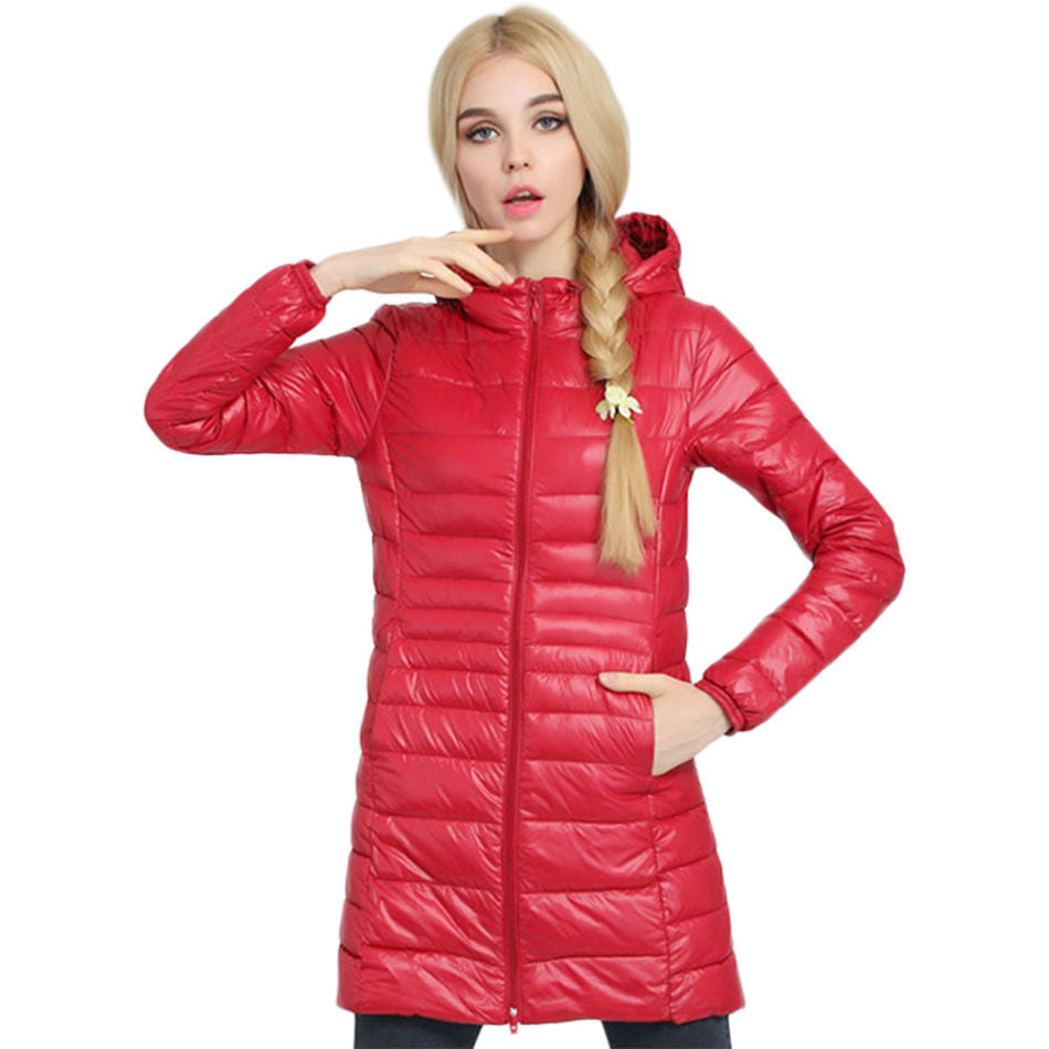 Brand Ladies Long Spring Autumn Overcoat Women Ultra Light 90% White Duck Down Coat With Bag ladies' Jackets-Dollar Bargains Online Shopping Australia